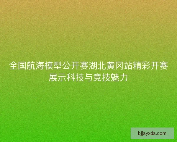 全国航海模型公开赛湖北黄冈站精彩开赛展示科技与竞技魅力